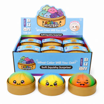 Купить Игрушка сквиш-пельмень радужный "Squishy Bun Rainbow", 8,5 см. оптом